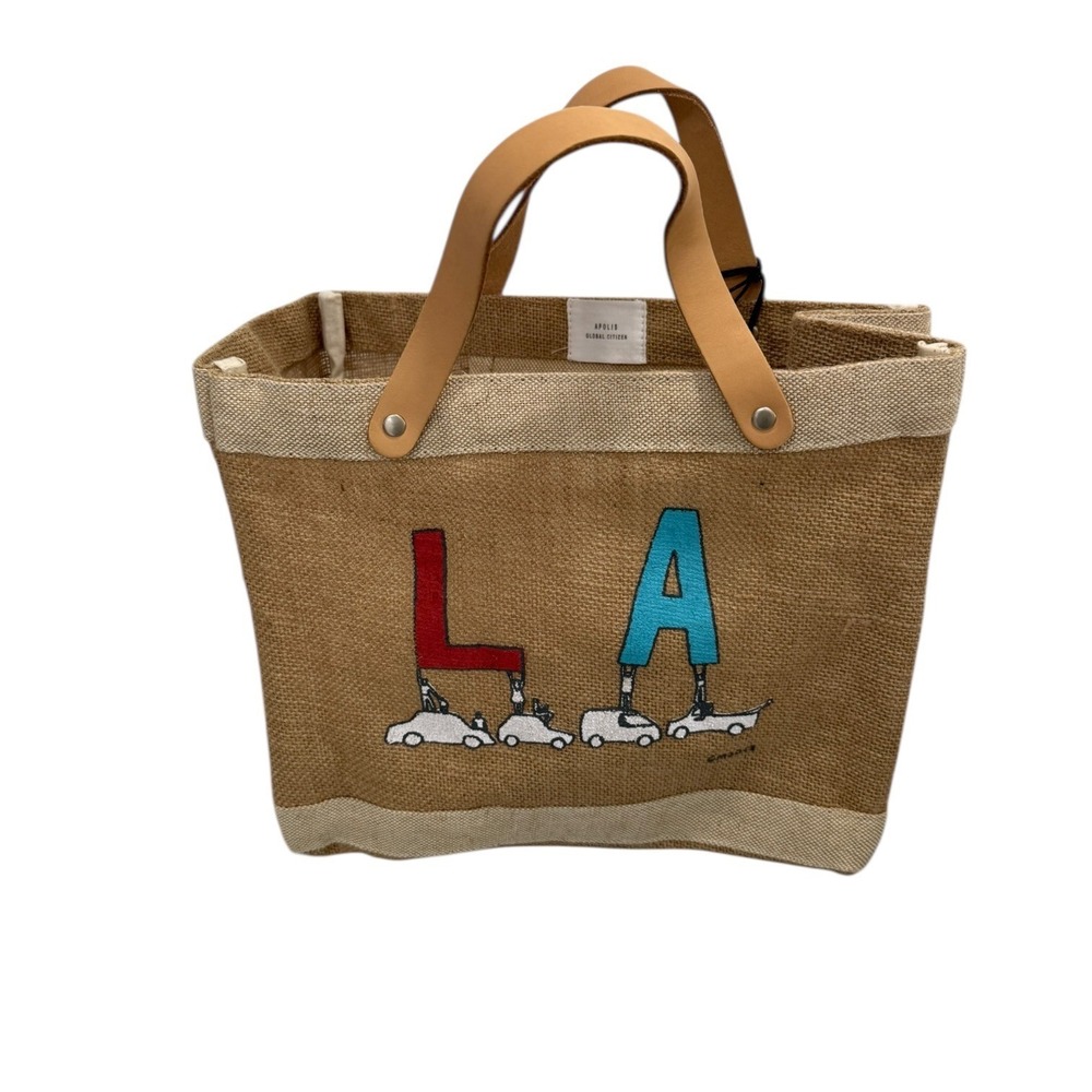 NEW Apolis LA Market Bag Limited Edition Artist Geoff McFetridge Jute Tote 11" - Picture 2 of 10